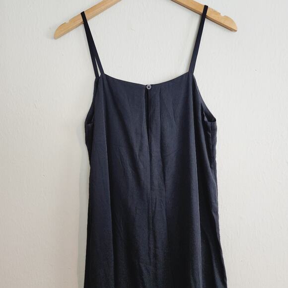 Everlane The Satin Square Neck Slip Dress 6 Black NWT Naia Acetate Midi 90s New - Picture 7 of 12